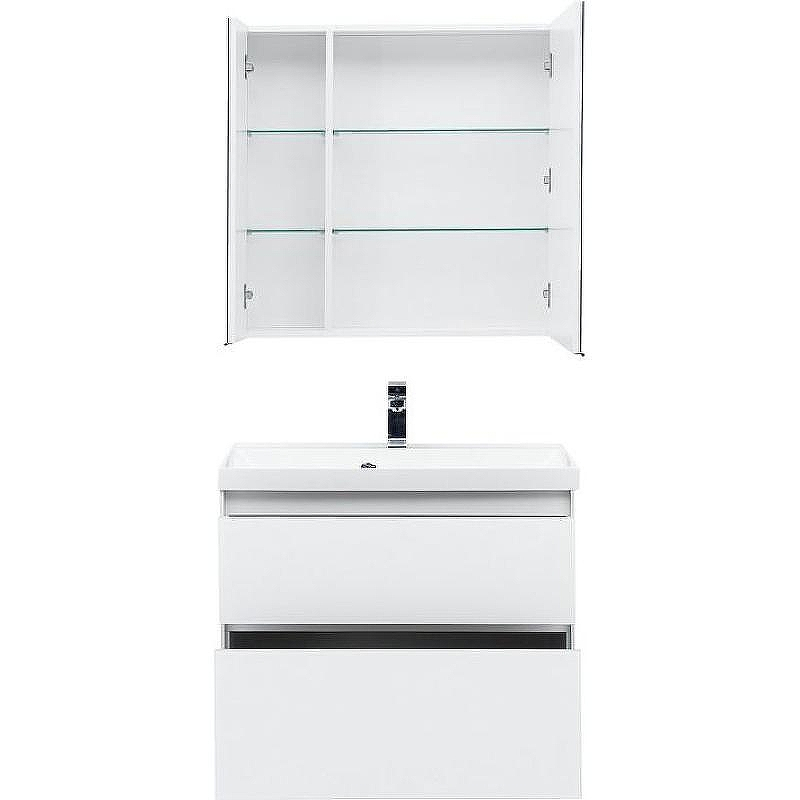 Комплект мебели для ванной Aquanet Гласс 80 240465 подвесной Белый, купить, цена, заказать, магазин, доставка, скидка, промокод, купить, цена, заказать, магазин, доставка, скидка, промокод