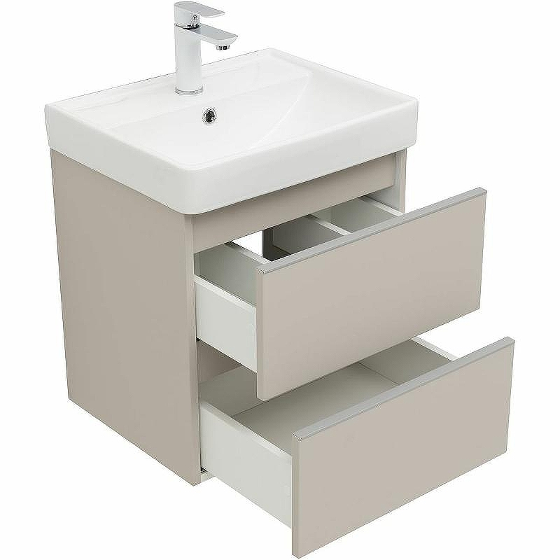 Тумба под раковину Aquanet Вега 50 329582 подвесная Бежевая, купить, цена, заказать, магазин, доставка, скидка, промокод, купить, цена, заказать, магазин, доставка, скидка, промокод