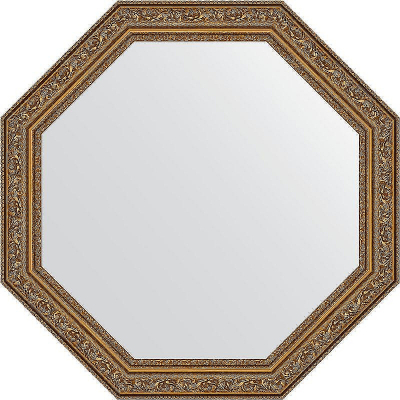 Зеркало Evoform Octagon 55х55 BY 3965 в багетной раме - Виньетка состаренное золото 56