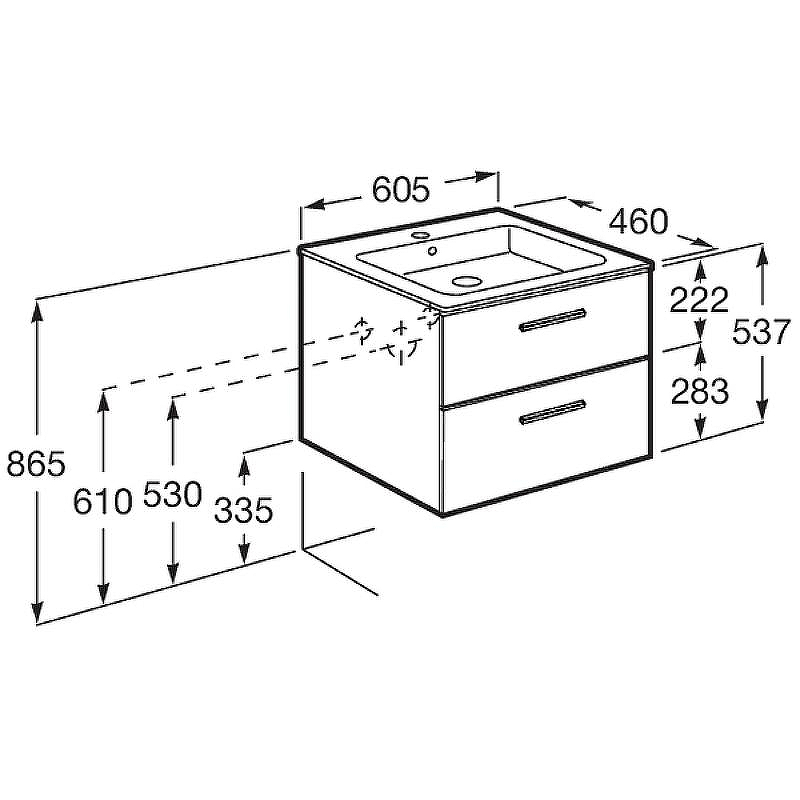 Тумба под раковину Roca Victoria 60 A857468402 подвесная Городской дуб, купить, цена, заказать, магазин, доставка, скидка, промокод, купить, цена, заказать, магазин, доставка, скидка, промокод