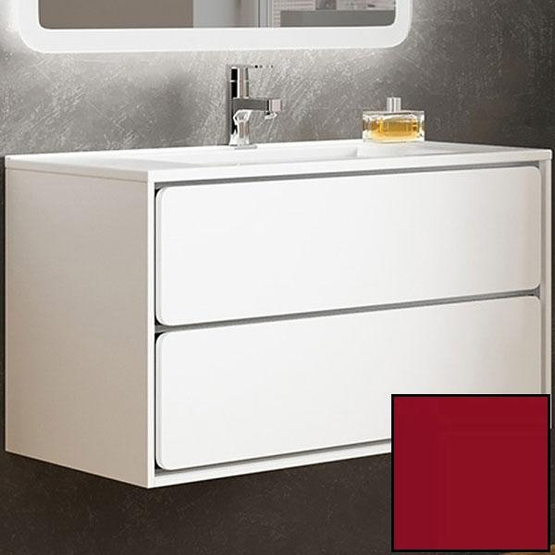 Тумба с раковиной SanVit Бруно-2 90 kbruno290 в цвете Ral подвесная Красный глянец, купить, цена, заказать, магазин, доставка, скидка, промокод, купить, цена, заказать, магазин, доставка, скидка, промокод