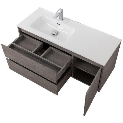 Тумба под раковину BelBagno Kraft 100 L KRAFT-1000-2C-1A-SO-CG-L подвесная Cemento Grigio