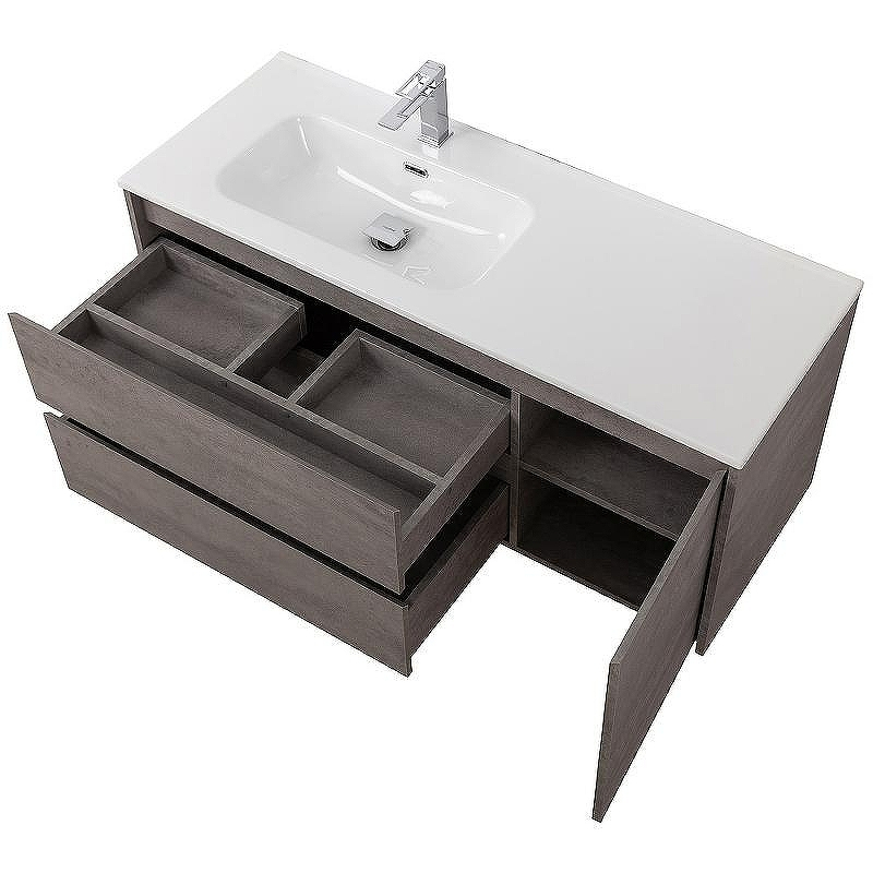 Тумба под раковину BelBagno Kraft 100 L KRAFT-1000-2C-1A-SO-CG-L подвесная Cemento Grigio, купить, цена, заказать, магазин, доставка, скидка, промокод, купить, цена, заказать, магазин, доставка, скидка, промокод