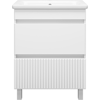 Тумба с раковиной Misty Мира 65 УТ000022681 Белая матовая