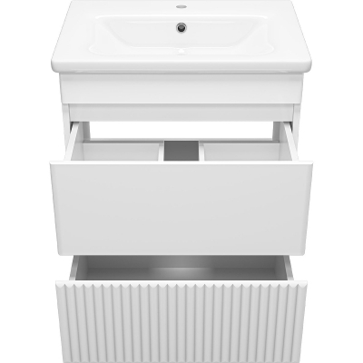 Тумба с раковиной Misty Мира 65 УТ000022681 Белая матовая