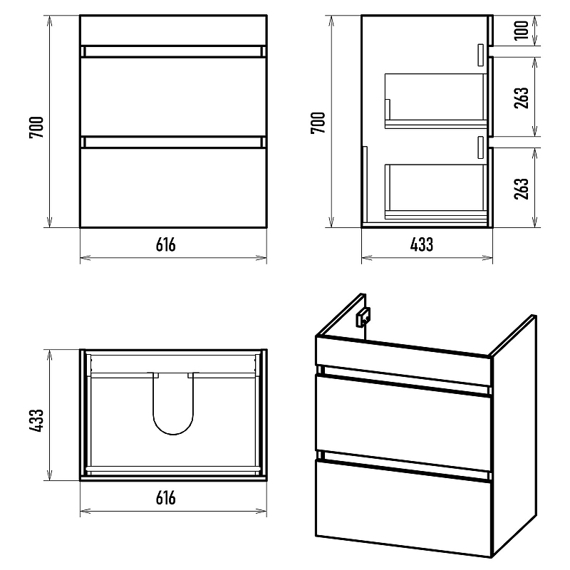 Тумба с раковиной Misty Мира 65 УТ000022681 Белая матовая, купить, цена, заказать, магазин, доставка, скидка, промокод, купить, цена, заказать, магазин, доставка, скидка, промокод