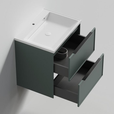 Тумба под раковину La Fenice Simpla Twin 100 FNC-01-SIM-G-100-2 подвесная Серо-зеленая