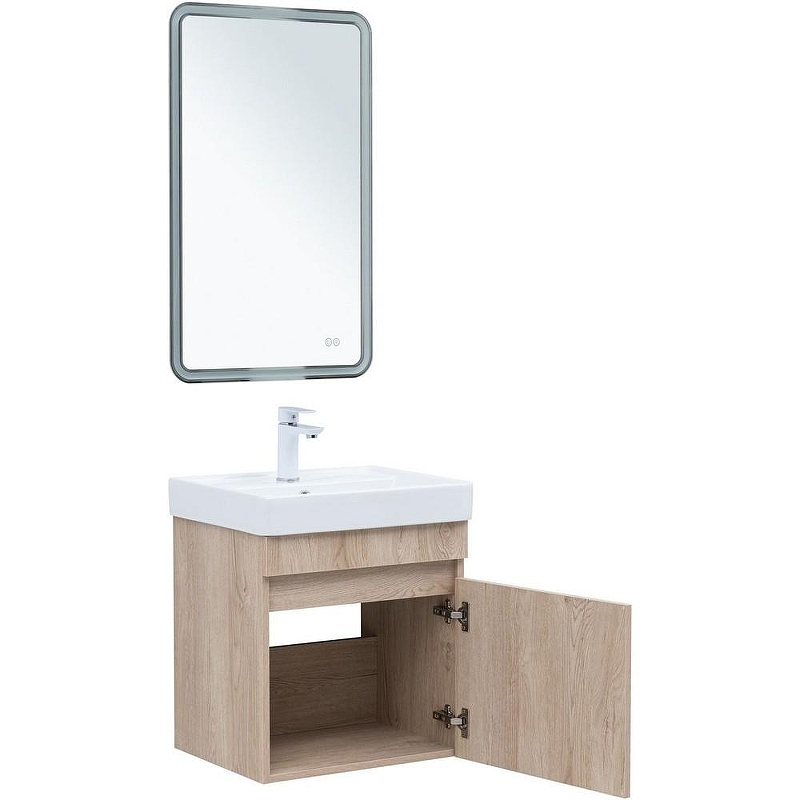 Тумба под раковину Aquanet Оптима 50 344802 подвесная Дуб светлый, купить, цена, заказать, магазин, доставка, скидка, промокод, купить, цена, заказать, магазин, доставка, скидка, промокод