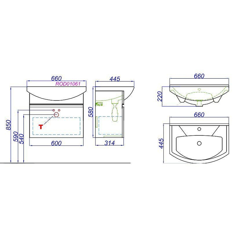 Тумба под раковину Aqwella Rodos 65 ROD01061 подвесная Белая, купить, цена, заказать, магазин, доставка, скидка, промокод, купить, цена, заказать, магазин, доставка, скидка, промокод