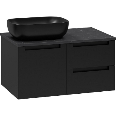 Тумба с раковиной Brevita Cargo 80 УТ000024160 подвесная Черная матовая