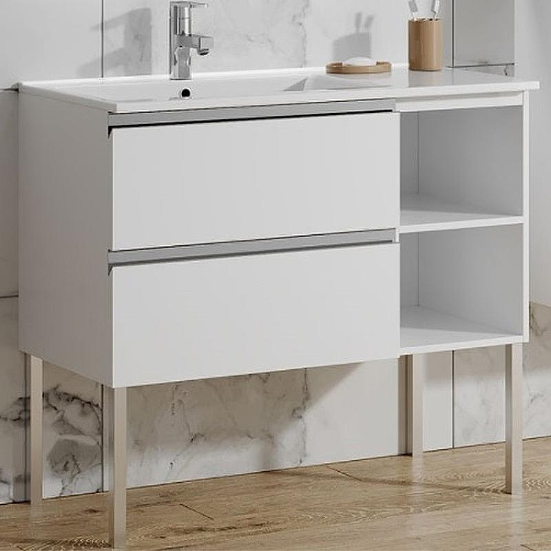 Тумба с раковиной SanVit Стрит-4 L/R kstreet4090 в цвете Ral Белый глянец, купить, цена, заказать, магазин, доставка, скидка, промокод, купить, цена, заказать, магазин, доставка, скидка, промокод