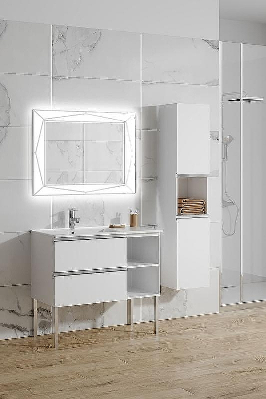 Тумба с раковиной SanVit Стрит-4 L/R kstreet4090 в цвете Ral Белый глянец, купить, цена, заказать, магазин, доставка, скидка, промокод, купить, цена, заказать, магазин, доставка, скидка, промокод