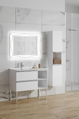 Тумба с раковиной SanVit Стрит-4 L/R kstreet4090 в цвете Ral Белый глянец