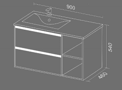 Тумба с раковиной SanVit Стрит-4 L/R kstreet4090 в цвете Ral Белый глянец