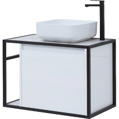 Тумба под раковину Aquanet Nova Lite Loft 75R 261649 подвесная Белый глянец