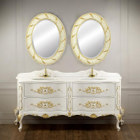 Тумба под раковину Migliore Virginia 193 30697 цвет Белый глянцевый декор золото, купить, цена, заказать, магазин, доставка, скидка, промокод, купить, цена, заказать, магазин, доставка, скидка, промокод