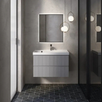 Тумба под раковину AQUAme S1 80 AQM900180GM подвесная цвет Серый, купить, цена, заказать, магазин, доставка, скидка, промокод, купить, цена, заказать, магазин, доставка, скидка, промокод