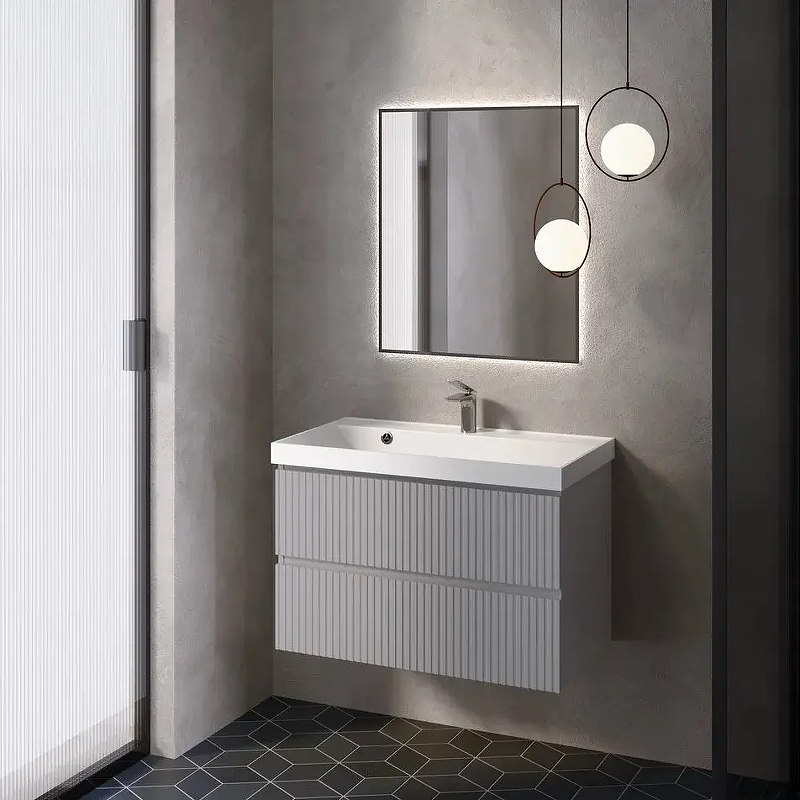 Тумба под раковину AQUAme S1 80 AQM900180GM подвесная цвет Серый, купить, цена, заказать, магазин, доставка, скидка, промокод, купить, цена, заказать, магазин, доставка, скидка, промокод