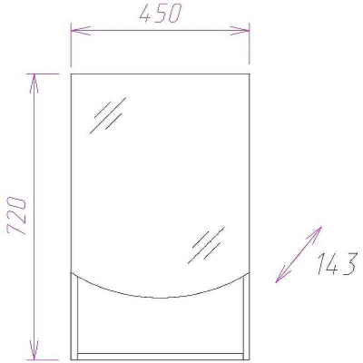 Зеркальный шкаф Onika Селена 45.00 R 204505 Бодега светлый