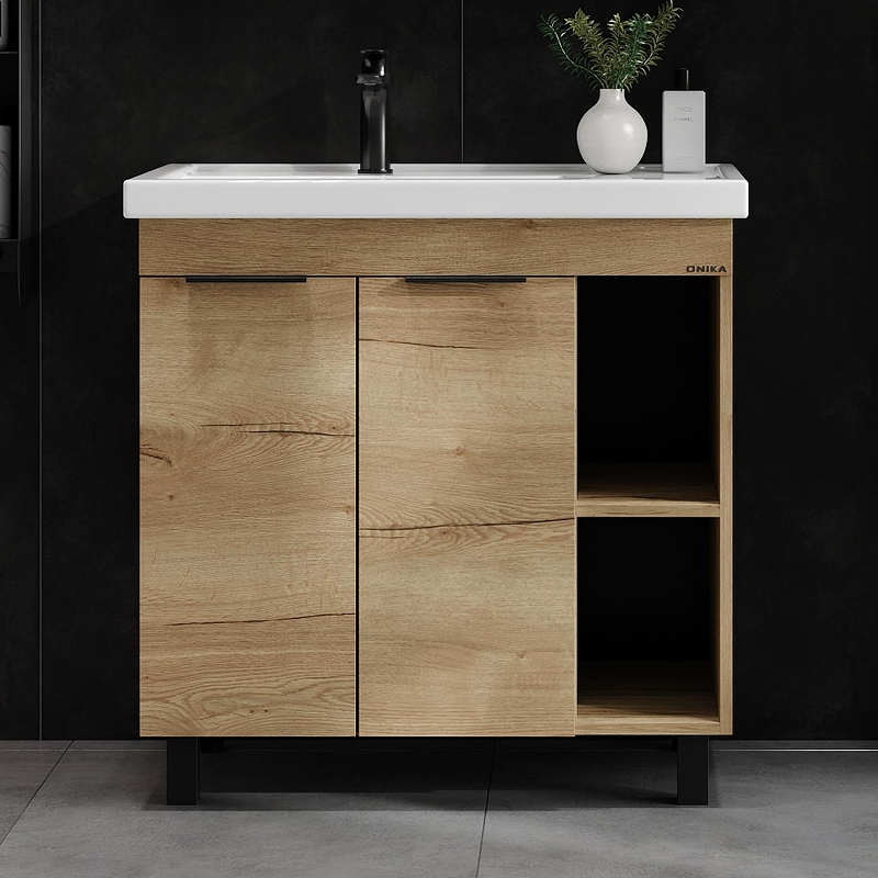 Тумба под раковину Onika Легран 80 108063 цвет Дуб галифакс, купить, цена, заказать, магазин, доставка, скидка, промокод, купить, цена, заказать, магазин, доставка, скидка, промокод