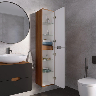 Шкаф пенал 1MarKa Vortex 35П Ц0000033027 подвесной цвет Орех ноче тортона Монолит найт