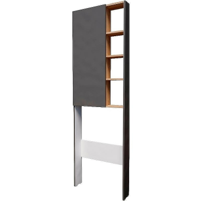 Шкаф пенал 1MarKa Gaula 60Н У92548 над унитазом Графит матовый