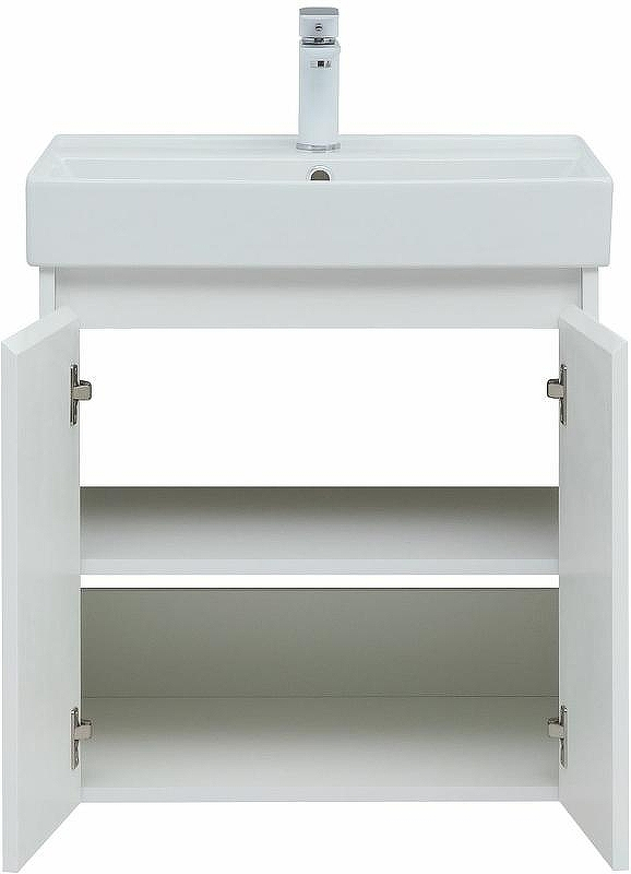 Тумба под раковину Aquanet Nova Lite 60 298847 подвесная Белая глянцевая, купить, цена, заказать, магазин, доставка, скидка, промокод, купить, цена, заказать, магазин, доставка, скидка, промокод