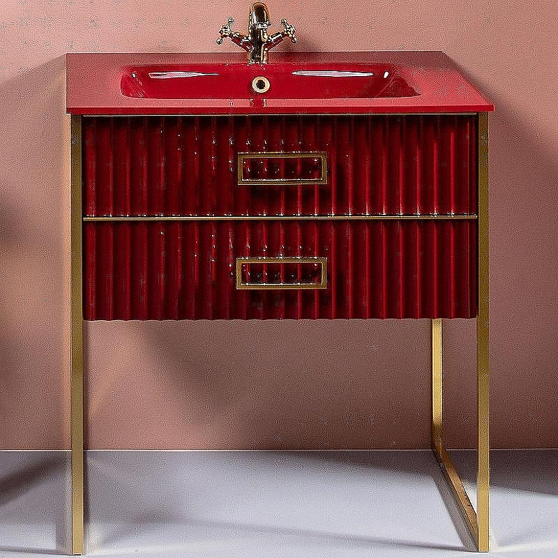 Тумба под раковину Boheme Armadi Art Monaco 80 866-080-RG Бордо глянец Золото, купить, цена, заказать, магазин, доставка, скидка, промокод, купить, цена, заказать, магазин, доставка, скидка, промокод