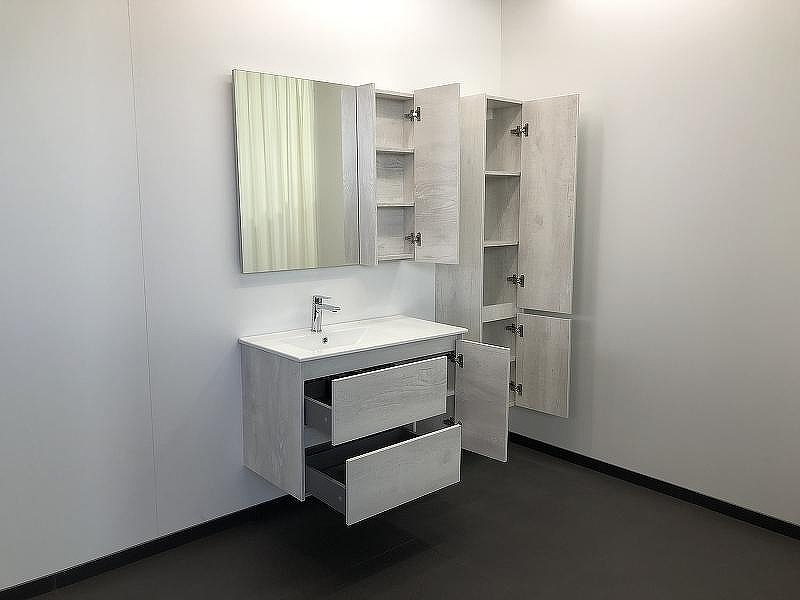 Зеркальный шкаф Comforty Бремен 90 00004142374 Дуб белый, купить, цена, заказать, магазин, доставка, скидка, промокод, купить, цена, заказать, магазин, доставка, скидка, промокод