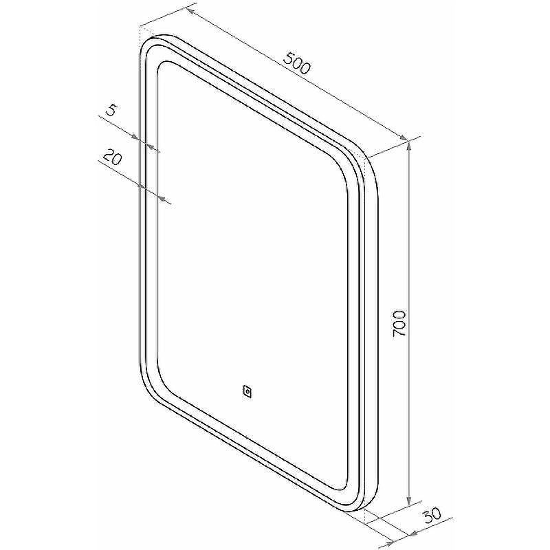 Зеркало Континент Russo 500х700 ЗЛП3031 с подсветкой с сенсорным выключателем, купить, цена, заказать, магазин, доставка, скидка, промокод, купить, цена, заказать, магазин, доставка, скидка, промокод