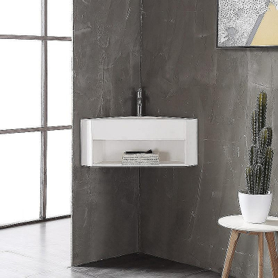 Тумба с раковиной Abber Stein 70 AS2653 угловая Белая матовая