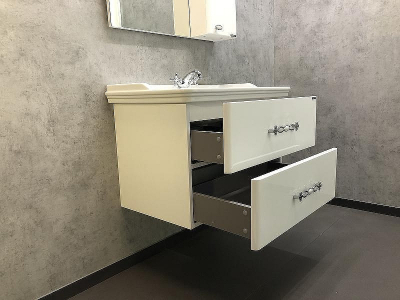 Тумба с раковиной Comforty Неаполь 80 00004147564 подвесная Белый глянец