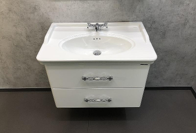 Тумба с раковиной Comforty Неаполь 80 00004147564 подвесная Белый глянец