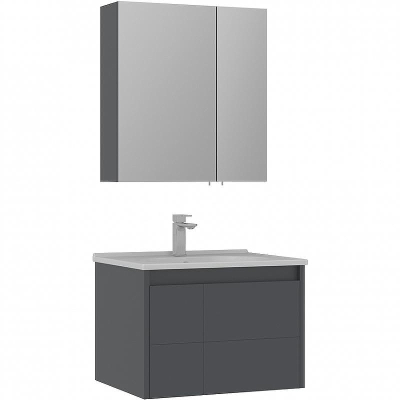 Зеркальный шкаф Orka Likya 60 3006917 с подсветкой Антрацит матовый, купить, цена, заказать, магазин, доставка, скидка, промокод, купить, цена, заказать, магазин, доставка, скидка, промокод