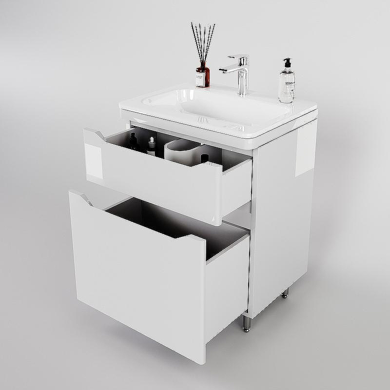 Тумба под раковину Style Line Марелла 60 Люкс Plus СС-00002396 Белый глянец антискрейтч, купить, цена, заказать, магазин, доставка, скидка, промокод, купить, цена, заказать, магазин, доставка, скидка, промокод