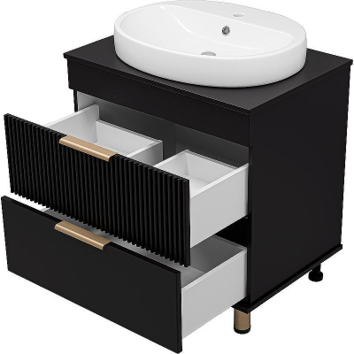 Тумба с раковиной Brevita Enfida 70 УТ000015616 Черная матовая