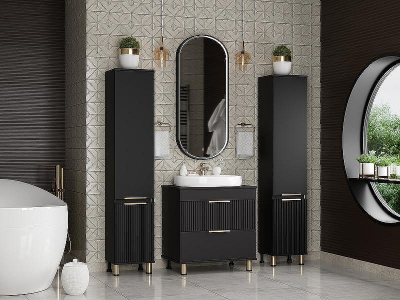 Тумба с раковиной Brevita Enfida 70 УТ000015616 Черная матовая