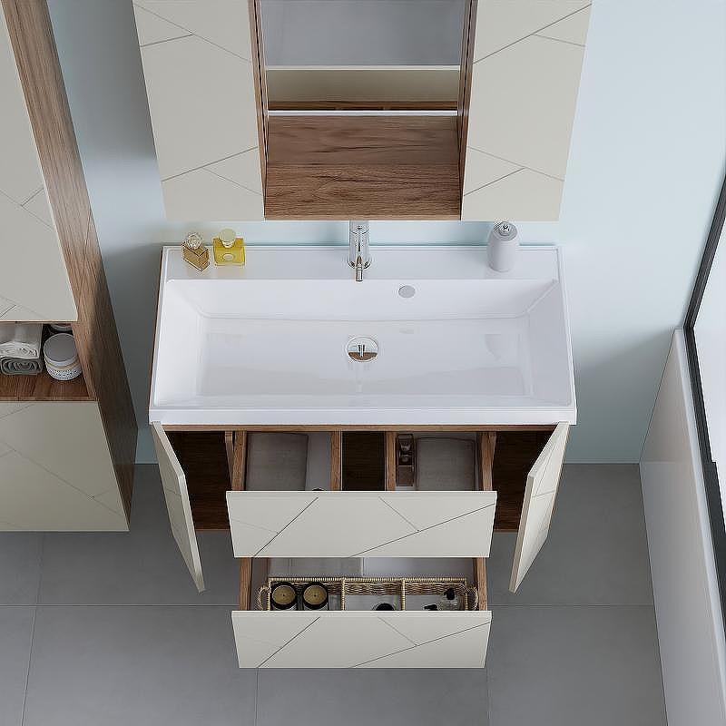 Тумба под раковину Бриклаер Кристалл 90 4627125416958 подвесная Латте Дуб крафт табачный, купить, цена, заказать, магазин, доставка, скидка, промокод, купить, цена, заказать, магазин, доставка, скидка, промокод