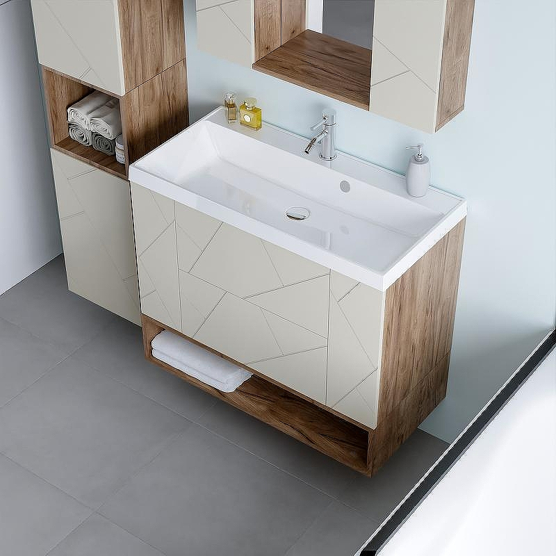 Тумба под раковину Бриклаер Кристалл 90 4627125416958 подвесная Латте Дуб крафт табачный, купить, цена, заказать, магазин, доставка, скидка, промокод, купить, цена, заказать, магазин, доставка, скидка, промокод