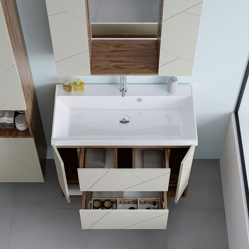 Тумба под раковину Бриклаер Кристалл 90 4627125416958 подвесная Латте Дуб крафт табачный, купить, цена, заказать, магазин, доставка, скидка, промокод, купить, цена, заказать, магазин, доставка, скидка, промокод