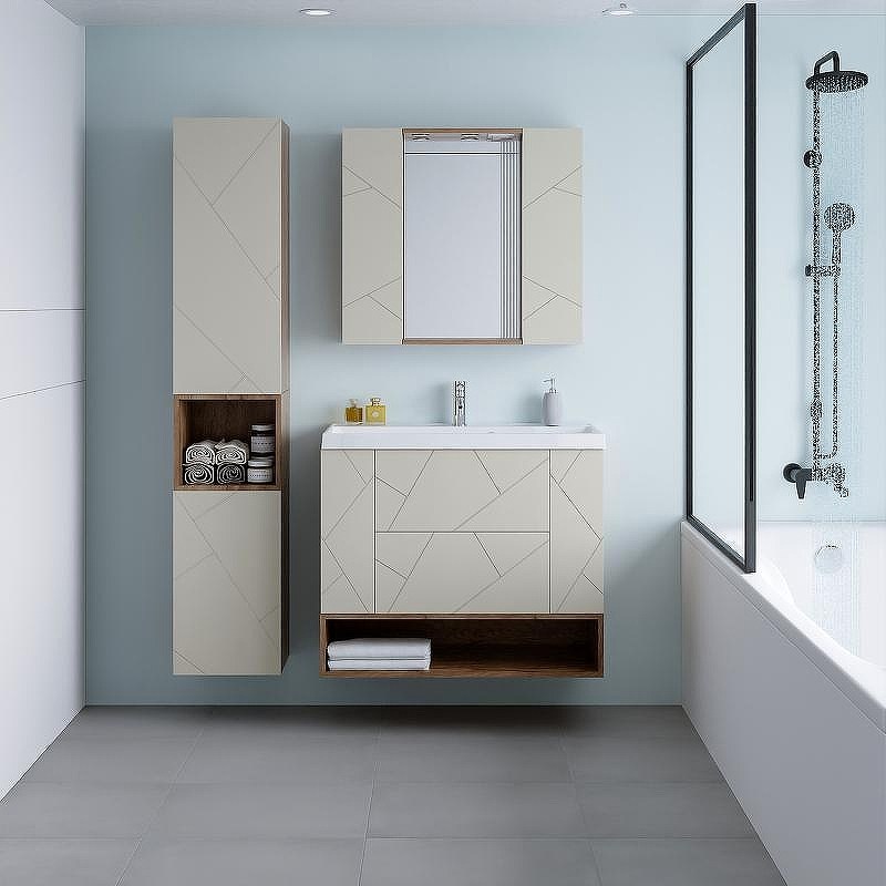 Тумба под раковину Бриклаер Кристалл 90 4627125416958 подвесная Латте Дуб крафт табачный, купить, цена, заказать, магазин, доставка, скидка, промокод, купить, цена, заказать, магазин, доставка, скидка, промокод