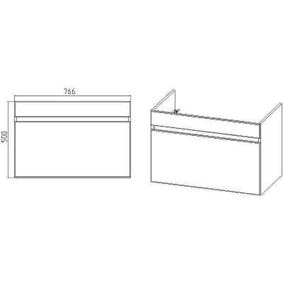 Тумба под раковину VIANT Мальта 80 VMAL80COBEL-T1YP подвесная Белая