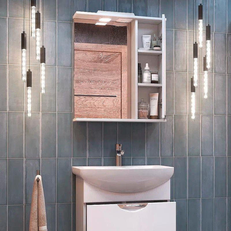 Зеркало со шкафом Vigo Callao 60 R z.CAL.60.R.El с подсветкой Белое, купить, цена, заказать, магазин, доставка, скидка, промокод, купить, цена, заказать, магазин, доставка, скидка, промокод