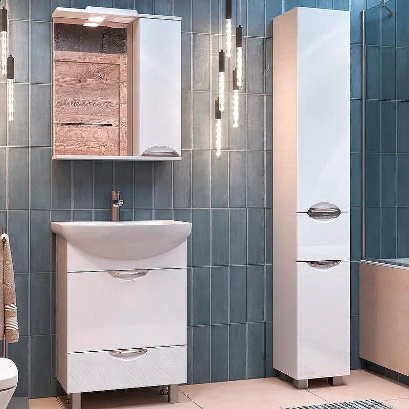 Зеркало со шкафом Vigo Callao 60 R z.CAL.60.R.El с подсветкой Белое, купить, цена, заказать, магазин, доставка, скидка, промокод, купить, цена, заказать, магазин, доставка, скидка, промокод