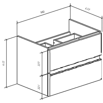 Тумба под раковину Bellezza Асти 60 4636309180011 подвесная Белая