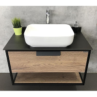 Тумба с раковиной Comforty Кельн 90 00004149965 подвесная Дуб темный, купить, цена, заказать, магазин, доставка, скидка, промокод, купить, цена, заказать, магазин, доставка, скидка, промокод