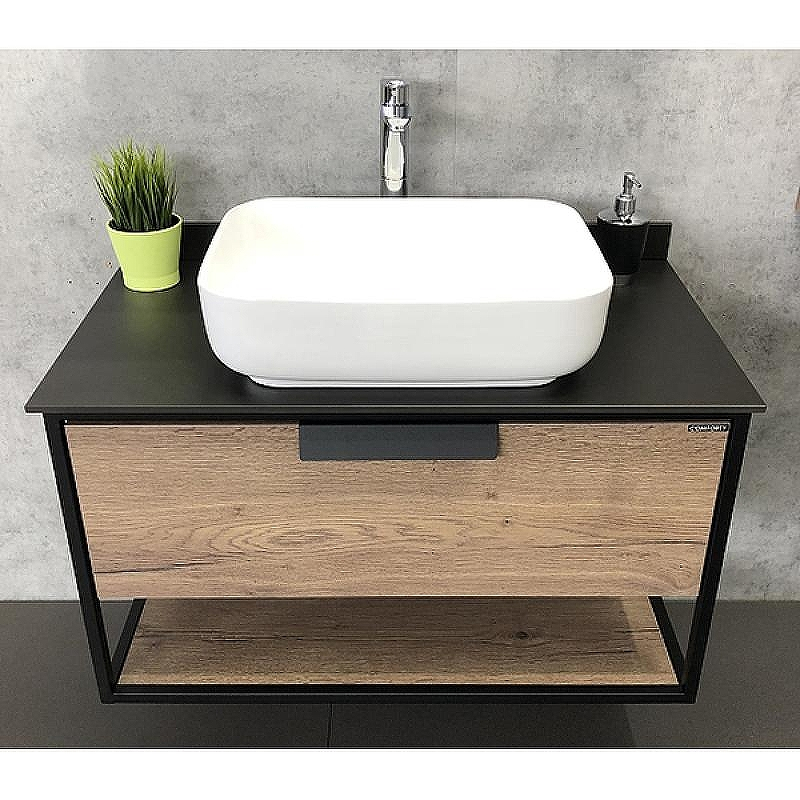 Тумба с раковиной Comforty Кельн 90 00004149965 подвесная Дуб темный, купить, цена, заказать, магазин, доставка, скидка, промокод, купить, цена, заказать, магазин, доставка, скидка, промокод