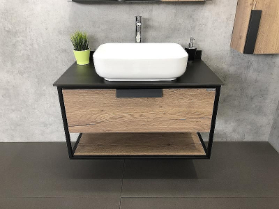 Тумба с раковиной Comforty Кельн 90 00004149965 подвесная Дуб темный