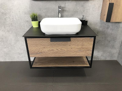 Тумба с раковиной Comforty Кельн 90 00004149965 подвесная Дуб темный