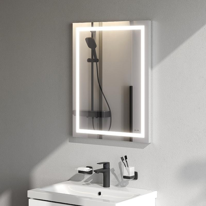 Зеркало AM.PM Gem 55 M91AMOX0551WG с подсветкой с механическим выключателем, купить, цена, заказать, магазин, доставка, скидка, промокод, купить, цена, заказать, магазин, доставка, скидка, промокод